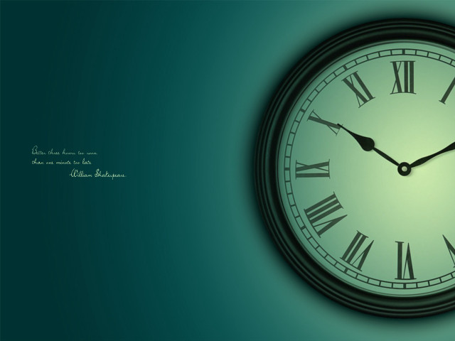 Clock roman numerals green background #4 free wallpaper for desktop - medium preview image