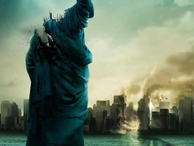 Statue of liberty city smoke free wallpaper for desktop - medium preview image
