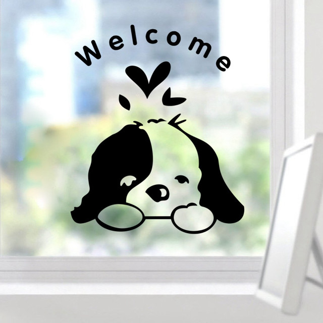 Window dog welcome sign sill free wallpaper for tablet - medium preview image