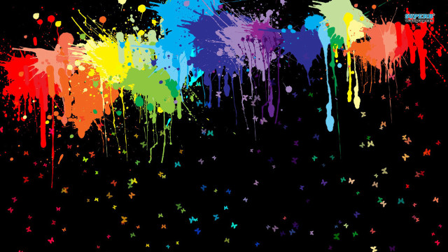 Colorful background paint splatters stars free wallpaper for desktop - medium preview image