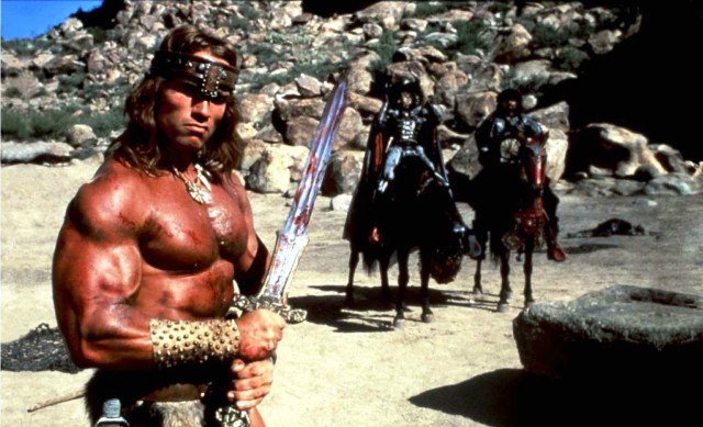 Man sword horses background rocks free wallpaper for desktop - medium preview image