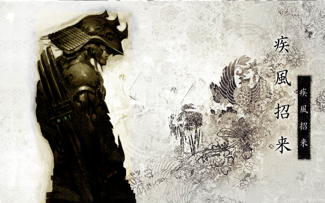 Man helmet sword dragon shoulder free wallpaper for desktop - medium preview image