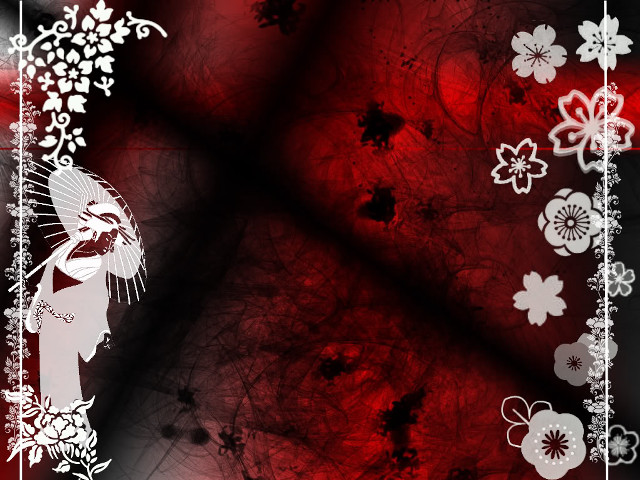 Red black background white flowers free wallpaper for desktop - medium preview image