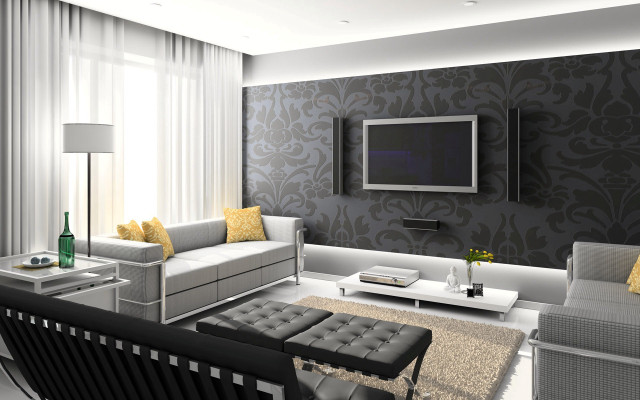 Living room modern european ink #4 free wallpaper for desktop - medium preview image