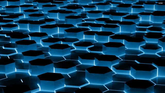 Blue black hexagons large group #2 free wallpaper for desktop - medium preview image