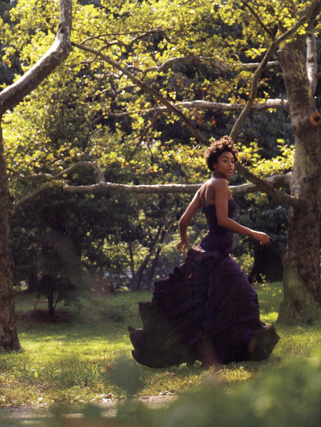 Woman dress walking woods trees free wallpaper for mobile - medium preview image