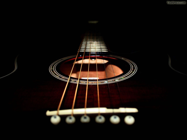 Guitar frets strings closeup dark #5 free wallpaper for desktop - medium preview image