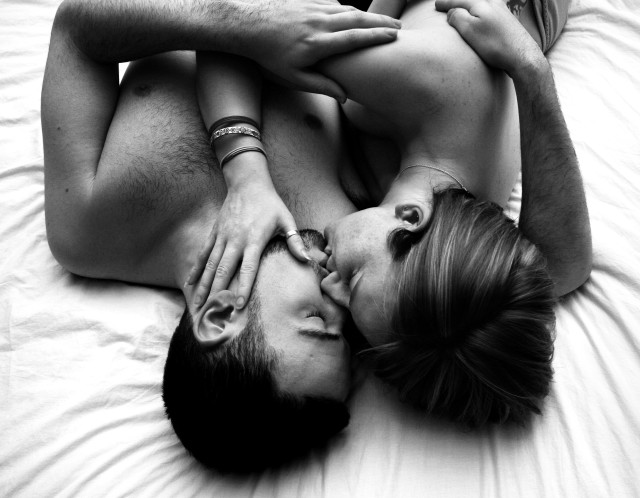 Man woman bed hands chests #2 free wallpaper for desktop - medium preview image