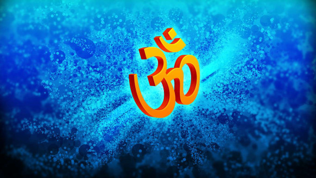 Blue orange om shan symbol #2 free wallpaper for desktop - medium preview image