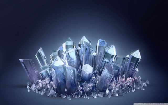 Crystal rocks blue black background free wallpaper for desktop - medium preview image