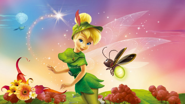 Cartoon fairy green dress bug free wallpaper for desktop - medium preview image