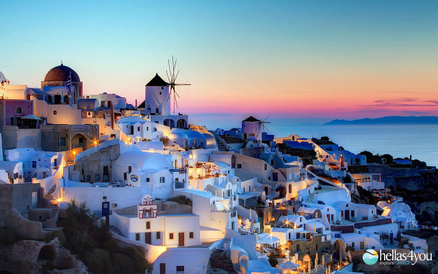 Town windmill sunset view scenery #2 free wallpaper for desktop - medium preview image