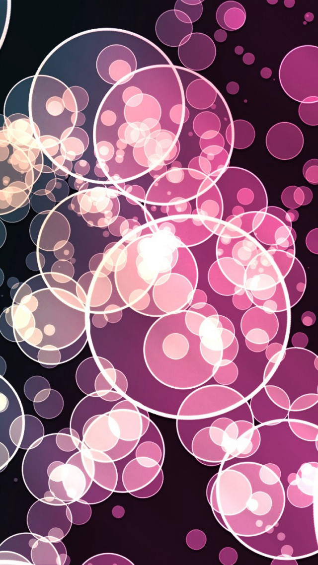 Bubbles floating black background pink free wallpaper for mobile - medium preview image