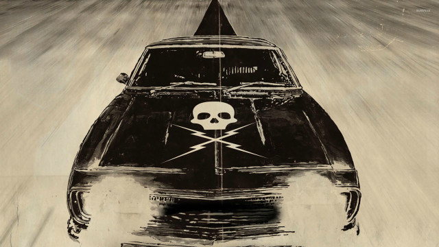 Car skull crossbones hood bumper free wallpaper for desktop - medium preview image