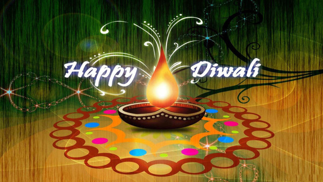 Happy diwali candle colorful swirls free wallpaper for desktop - medium preview image