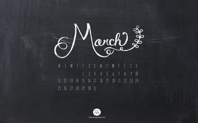 Chalkboard calendar march white chalk free wallpaper for desktop - medium preview image