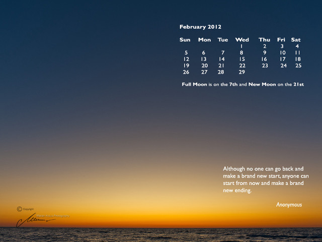 Calendar sunset quote month ahead free wallpaper for desktop - medium preview image
