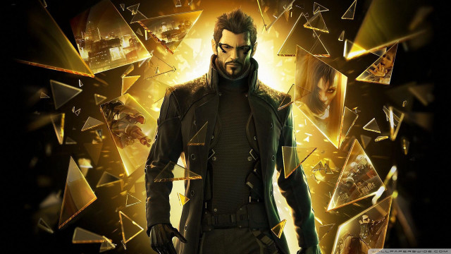 Man black outfit gold triangles free wallpaper for desktop - medium preview image