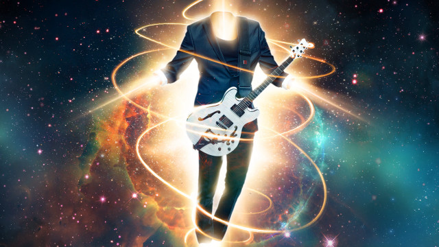 Man guitar space background colorful free wallpaper for desktop - medium preview image