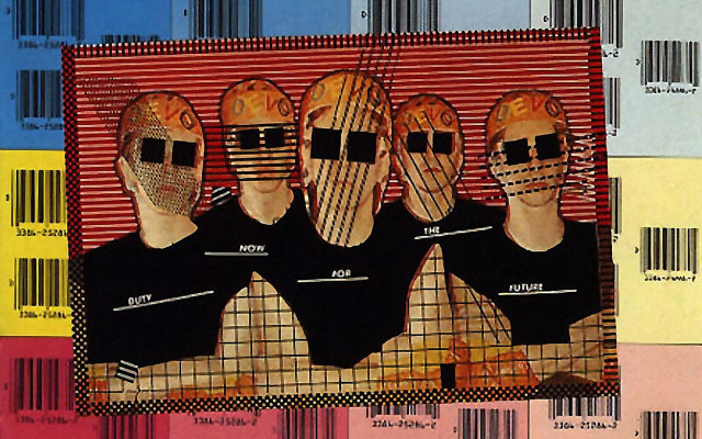 Three men covered barcode background free wallpaper for desktop - medium preview image