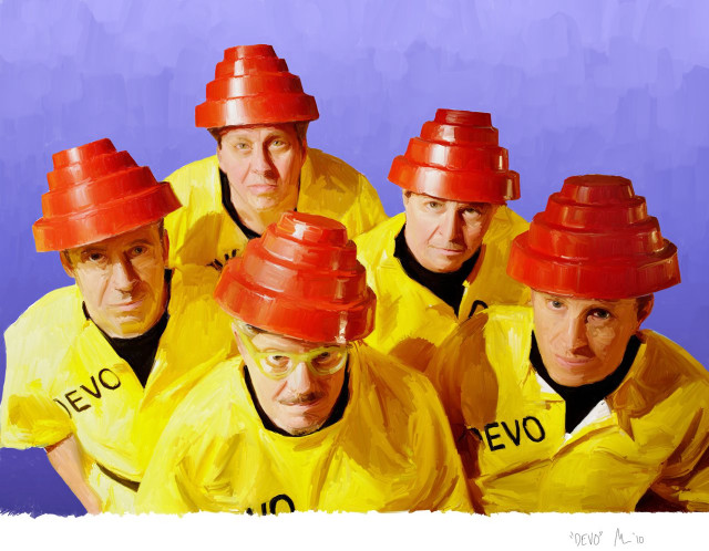 Men red hats yellow shirts free wallpaper for desktop - medium preview image