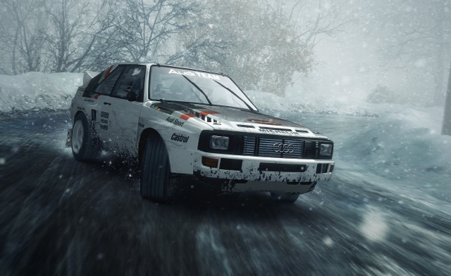 White truck snowy forest military free wallpaper for desktop - medium preview image