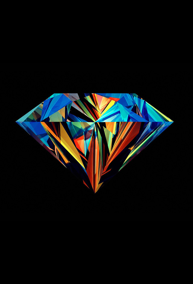 Colorful diamond black background holography free wallpaper for mobile - medium preview image