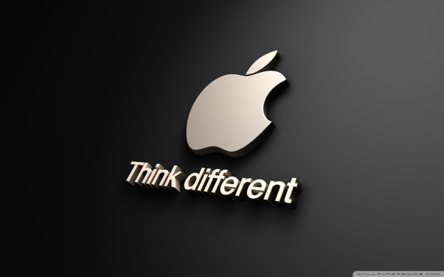 Apple logo think different black free wallpaper for desktop - medium preview image