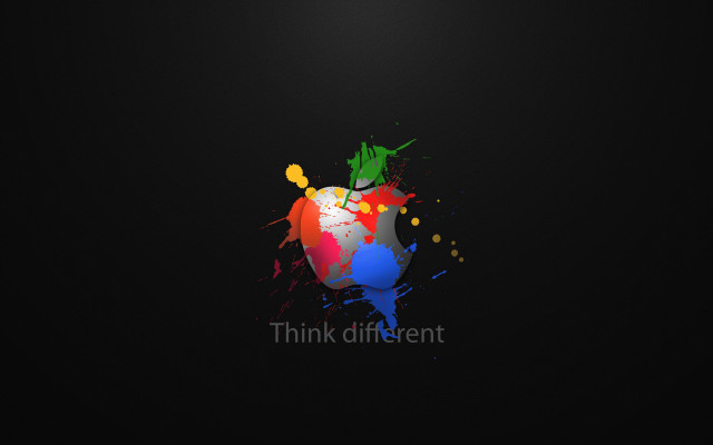 Apple logo paint splash think free wallpaper for desktop - medium preview image