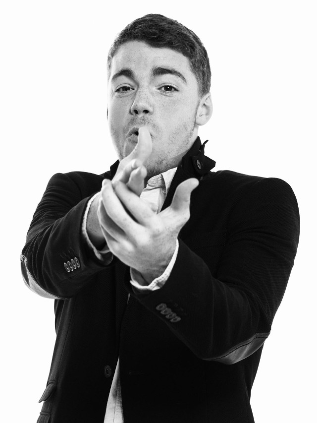 Man suit pointing finger camera free wallpaper for mobile - medium preview image