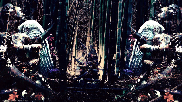 Statues bamboo forest background foreground free wallpaper for desktop - medium preview image