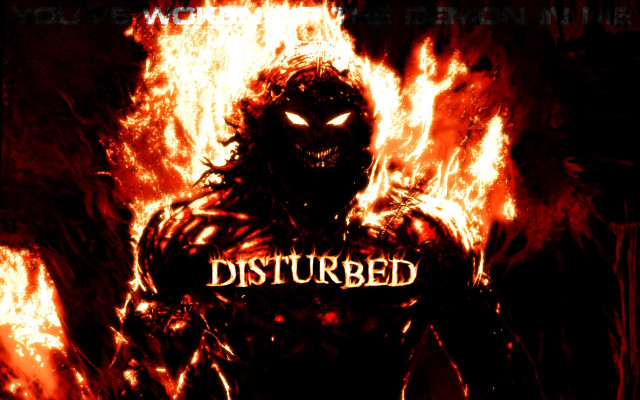 Demonic man fire background disturbed free wallpaper for desktop - medium preview image