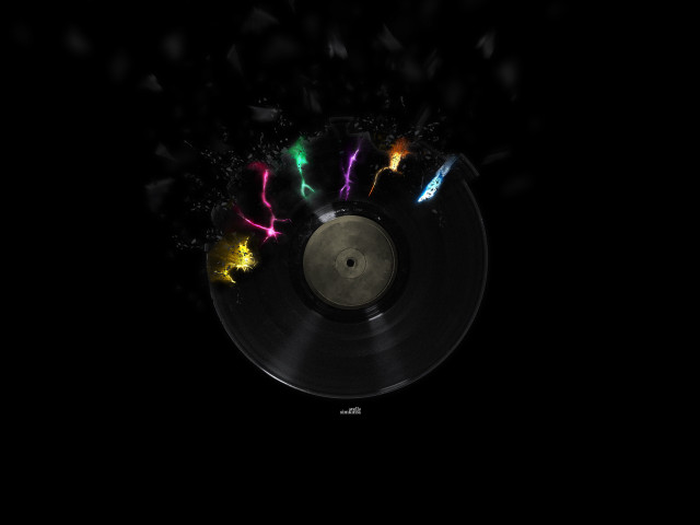 Colored lights black background record free wallpaper for desktop - medium preview image