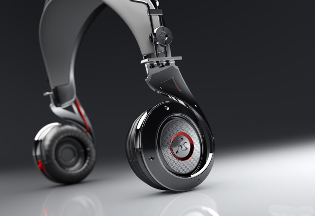Headphones red black design gray free wallpaper for desktop - medium preview image