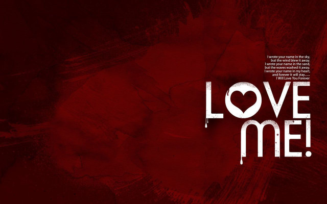 Red background love me white free wallpaper for desktop - medium preview image