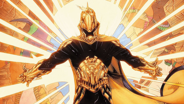 Man golden suit sword yellow free wallpaper for desktop - medium preview image