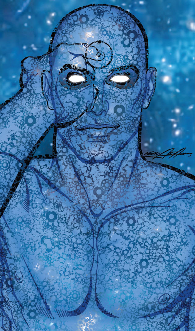 Man blue face background stars free wallpaper for mobile - medium preview image