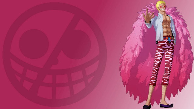Man pink coat feathers skull free wallpaper for desktop - medium preview image