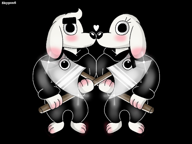 Dogs holding shovel heart shaped free wallpaper for desktop - medium preview image