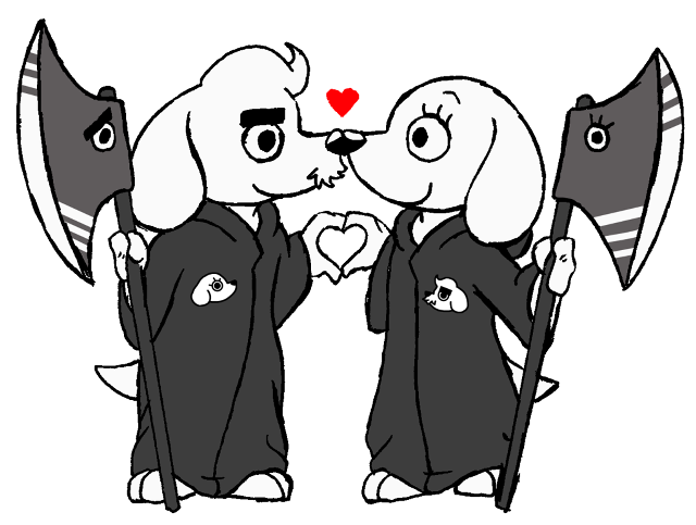 Two dogs robes flags heart free wallpaper for desktop - medium preview image