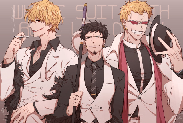 Three men suits umbrellas smoking free wallpaper for desktop - medium preview image