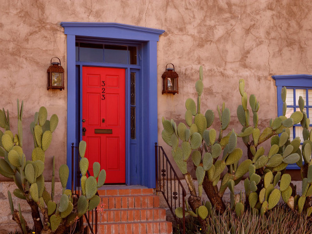 Red door blue door red free wallpaper for desktop - medium preview image