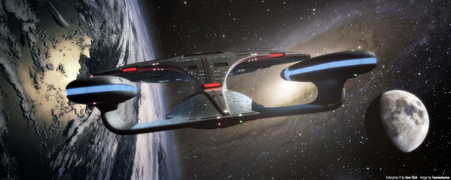 Space station planet moon background free wallpaper for desktop - medium preview image