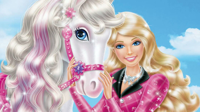 Barbie horse pink dress sky free wallpaper for desktop - medium preview image