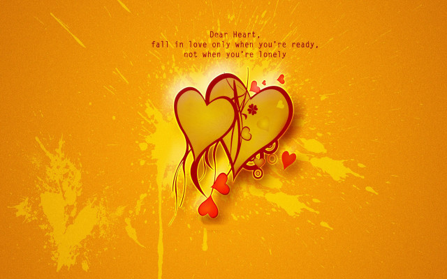 Hearts message yellow background spray free wallpaper for desktop - medium preview image