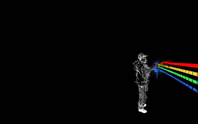 Man dark rainbow light black free wallpaper for desktop - medium preview image