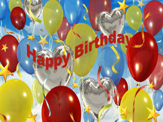 Balloons happy birthday sky stars free wallpaper for desktop - medium preview image