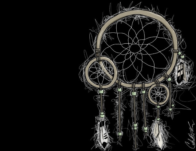 Dream catcher feathers beads black free wallpaper for desktop - medium preview image