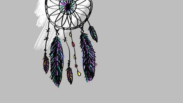 Dream catcher feathers star drawing free wallpaper for desktop - medium preview image