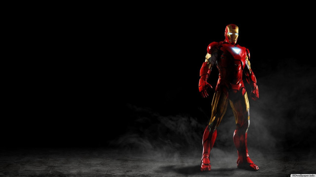 Red iron suit smoke glowing free wallpaper for desktop - medium preview image